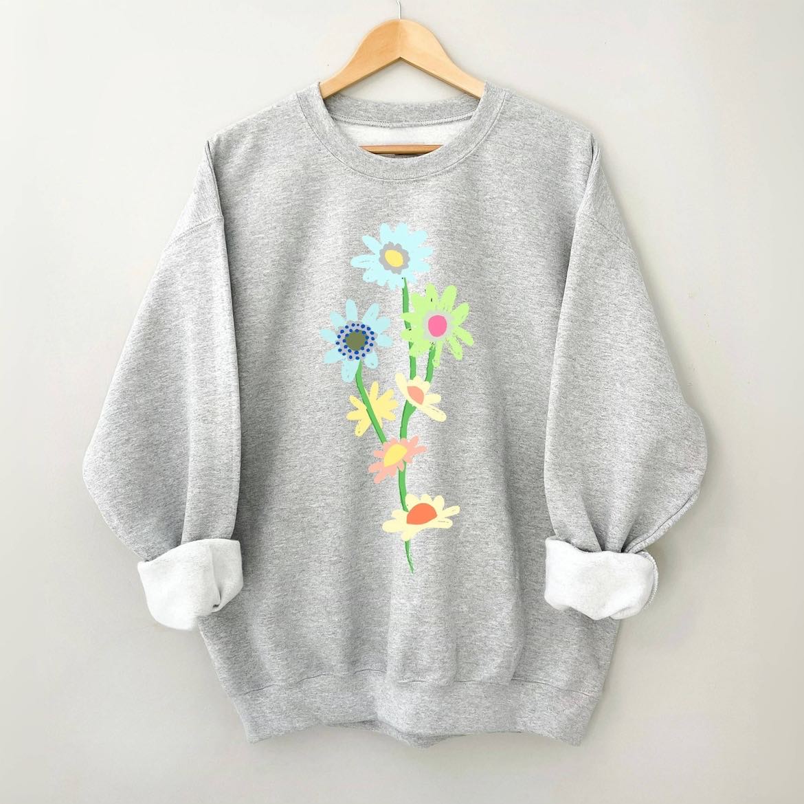 Sweat-shirt à fleurs marguerite
